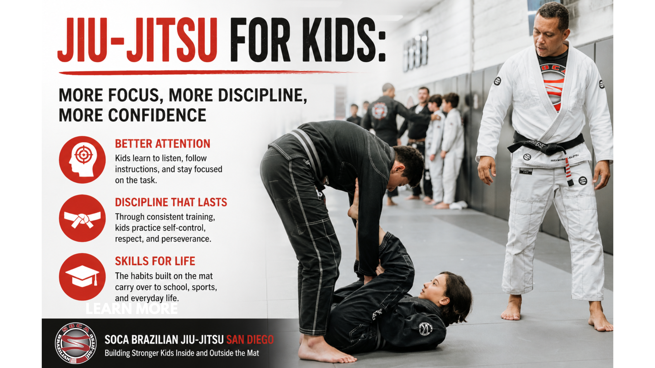 Jiu-Jitsu for kids building focus and discipline at Soca BJJ San Diego